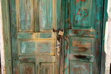 old wooden door with lock
