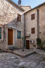 Fototapeta na wymiar Ancient buildings in the Old Town Kotor, Montenegro