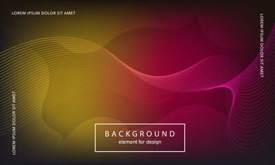 Abstract background. Wave element for design poster. Digital frequency track equalizer. Stylized line art. Colorful shiny wave lines created using blend tool. Curved wavy line smooth stripe. Vector.