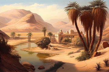 Peel and stick wall murals Brown Middle Eastern Landscape. generative AI
