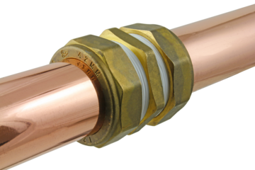 isolated compression fitting and pipe	