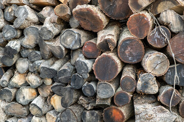 stack of firewood. stock of wood