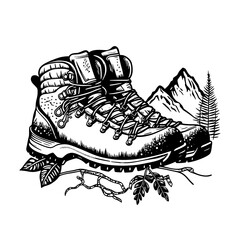 Hiking boots illustration