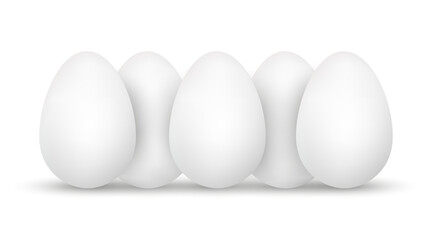 Set of Eggs Isolated On White Background.Eggs Template.Realistic Eggs .Mockup Eggs