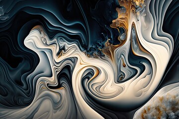 Abstract Ocean with Natural Luxury Texture, Marble Swirls and Agate Ripples Background Design	