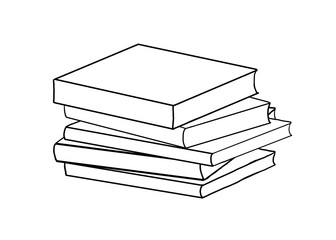 stack of books logo stiker print design illustration