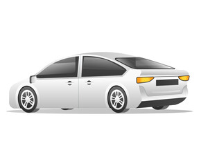 Fototapeta premium Isometric flat 3d concept illustration of luxury sedan car model character back view