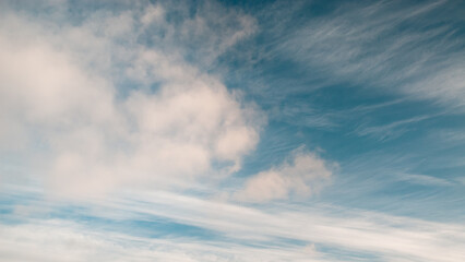 blue sky and white clouds close up