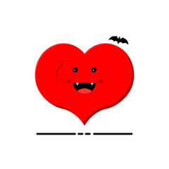 Heart icon design template, Halloween symbol, vector illustration