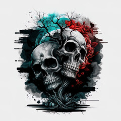 valentines day skull head design