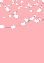 Valentines Day banner, horizontal graphic poster design template, holiday gift card, soft colors, vector illustration