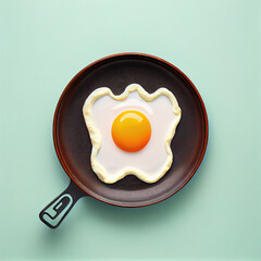 Fried egg in a pan. Generative AI