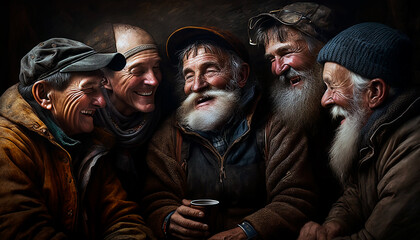 Obraz na płótnie Canvas group of friends smiling. Generative AI