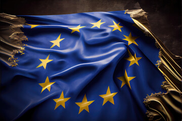 European union flag. Generative AI