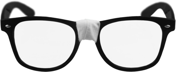 Funny nerd Glasses rewound with plaster