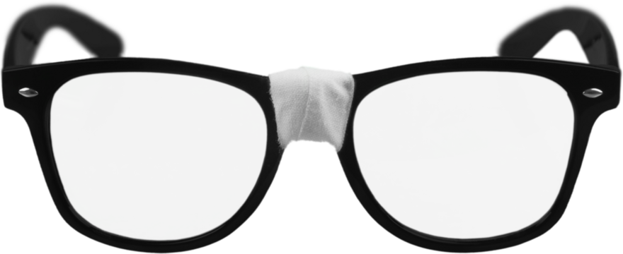 Funny nerd Glasses rewound with plaster