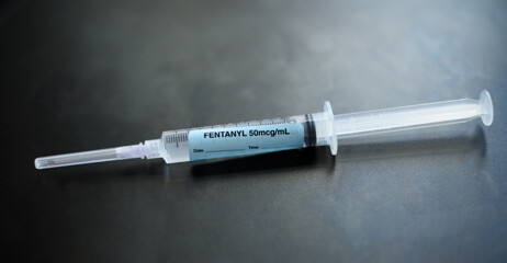 Fentanyl and Propofol Narcotic pandemic drug abuse with needles 