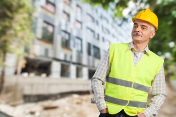Young male engineer inspecting building structure