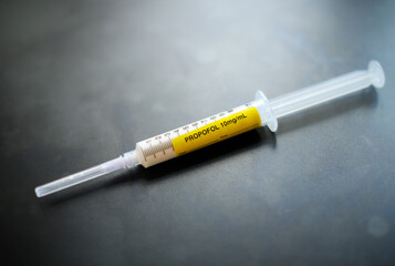 Fentanyl and Propofol Narcotic pandemic drug abuse with needles 