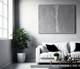 Gray background with grunge texture suited for traditional design in white. Living room designs in the loft style,. Generative AI