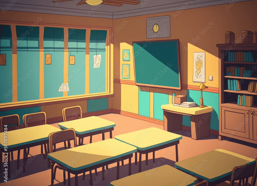 Poster empty classroom. generative ai