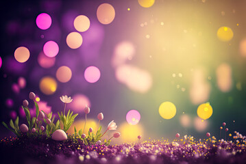 Spring flowers, soft bokeh background. Generative AI