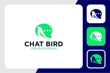 bird logo design with chat and message