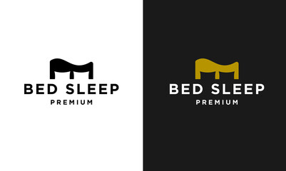 Bed Design icon modern vintage letter template logo