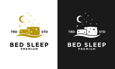 Bed Design icon modern vintage letter template logo