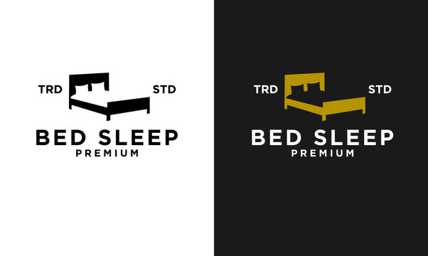 Bed Design icon modern vintage letter template logo