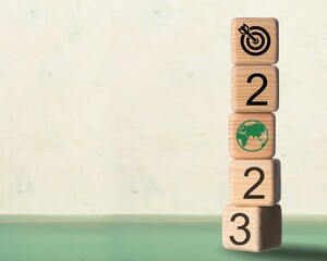 Set of wooden cube blocks with numbers