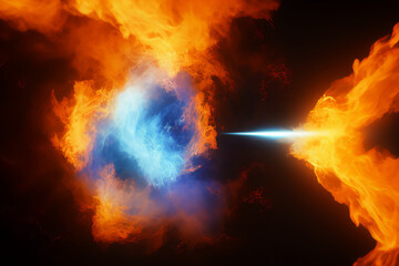 Fire and water created with Generative AI, AI Art