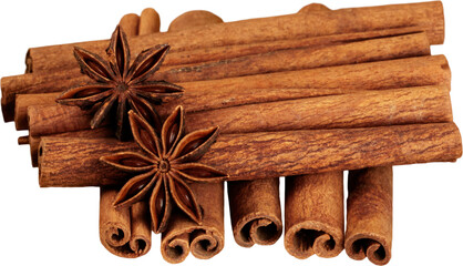 Star Anise And Cinnamon Sticks - Isolated