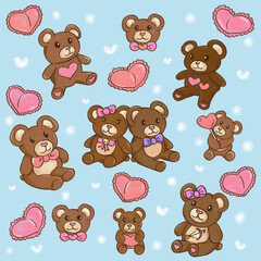 Tapiz de osos de peluche de san valentin 