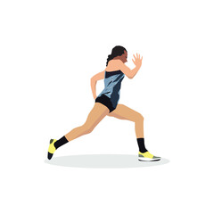 Women running, jogging, workout flat people character illustration