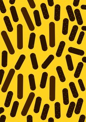 The background image uses alternate shapes to form an image on the yellow background.