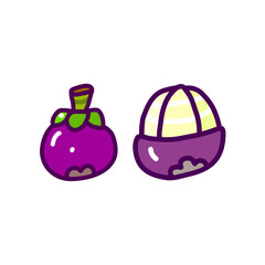 mangosteen doodle. can use for sticker etc