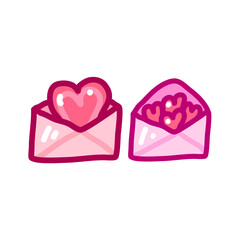 love letter doodle. can use for sticker etc