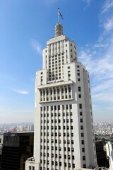 Fototapeta na wymiar Building Altino Arantes, also known as Banespa building, a symbol of the city of Sao Paulo, opened in the 1940s. Brazil