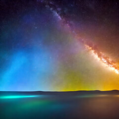 Naklejka na ściany i meble Abstract space orbit star nebula planet landscape model texture render