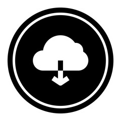 Obraz premium Cloud Down Circular line icon