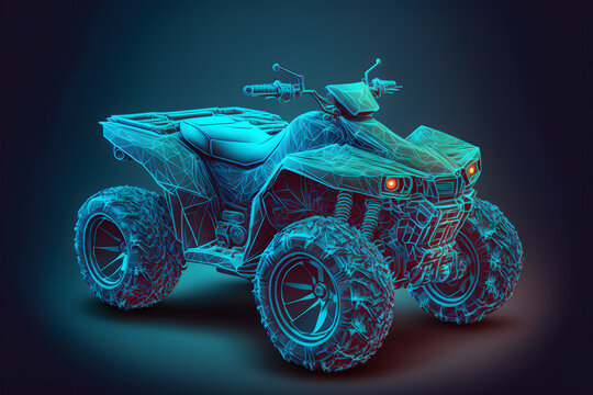  Hologram quad bike created with generative AI technology