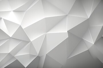 Obraz premium White abstract polygon shapes as background. Generative AI