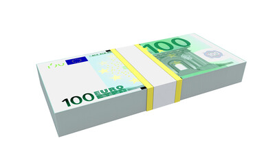 Obraz na płótnie Canvas 100 EURO Banknote Money 3D