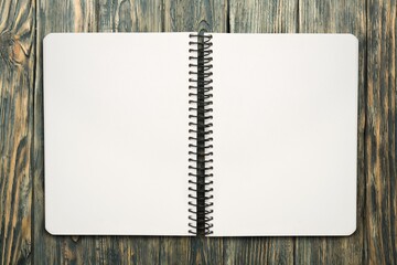 Blank open planer on office table