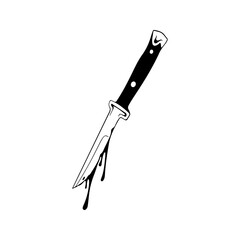 vector illustration of knife with blood