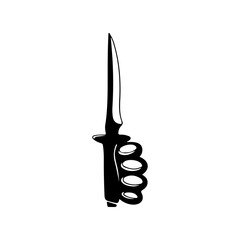 vector illustration of a knife with a brass knuckle