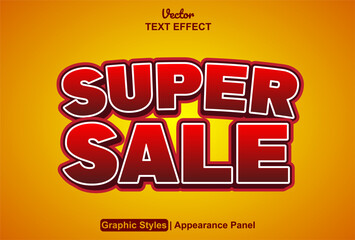 super sale text effect with graphic style and editable.