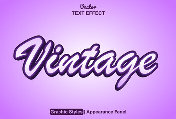 vintage text effect with graphic style and editable.