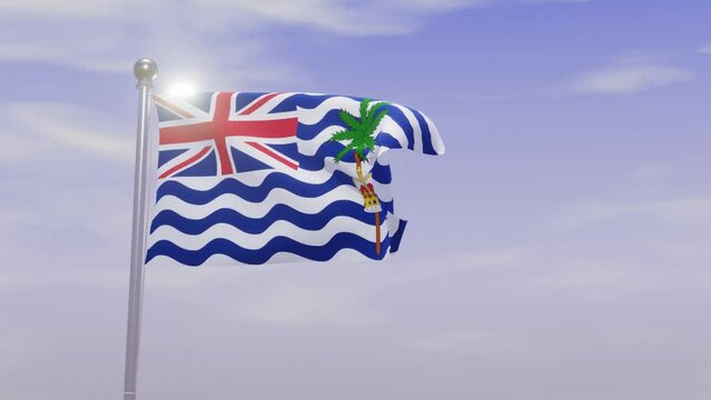 Animation National Flag with Sky and Wind  -The Commissioner of The British Indian Ocean Territory